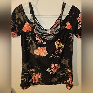Eye Candy Womans Off The Shoulder Floral Short Sleeve Blouse Size Xl